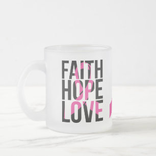Roze Lint Borstkanker Hoop Geloven Liefde Matglas Koffiemok