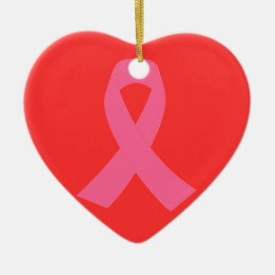 Roze lint - Borstkanker Keramisch Ornament