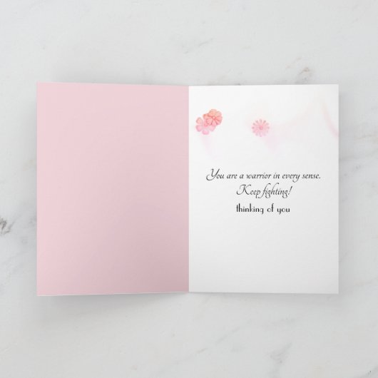 Roze lint borstkanker ondersteuning kaart (Binnen)