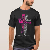 Roze lint borstkanker Overlevende Christelijke kru T-shirt (Voorkant)