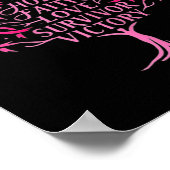 Roze lint Borstkanker Overlevende Hoop Geloof Lief Poster (Hoek)