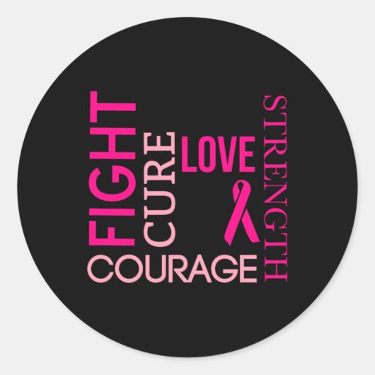 Roze lint Borstkanker Overlevenden Ronde Sticker (Voorkant)