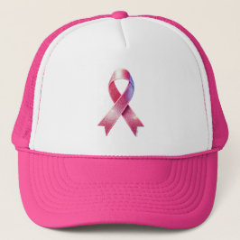 Roze lint borstkanker pet. trucker pet