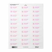 Roze lint borstkanker schoen etiket (Full Sheet)