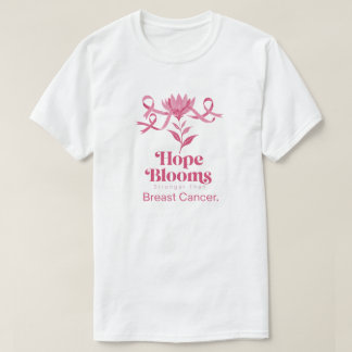Roze Lint Borstkanker Typografie T-shirt