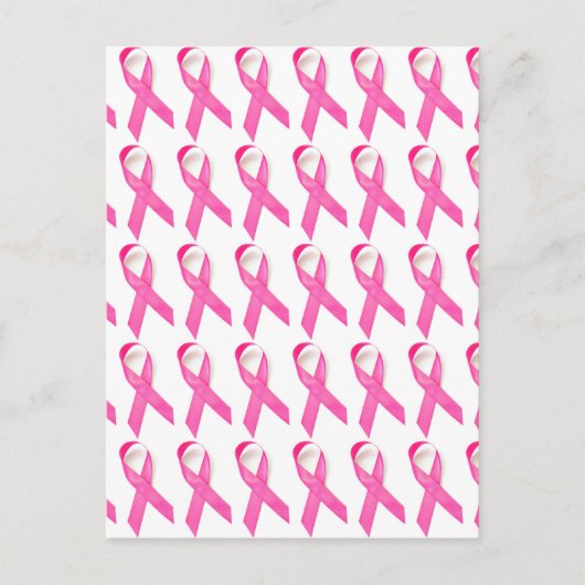 Roze Lint Borstkankerbewustzijn Briefkaart (Voorkant)