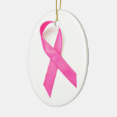 Roze Lint Borstkankerbewustzijn Keramisch Ornament (Links)