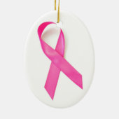 Roze Lint Borstkankerbewustzijn Keramisch Ornament (Achterkant)