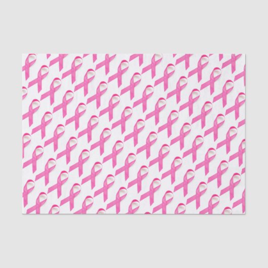 Roze Lint Borstkankerbewustzijn Tissuepapier (Voorkant)