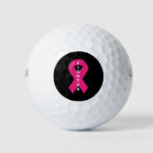 Roze lint borstkankerbewustzijnsmaand golfballen (Voorkant)