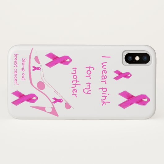 Roze lint-borstkankerverwekkende stof Case-Mate iPhone case (Achterkant (horizontaal))