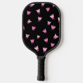 Roze lint-borstkankervoorlichting Butterflies Pickleball Paddle (Achterkant)