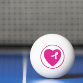Roze lint borstkankerwaarschuwing pingpongbal (Net)