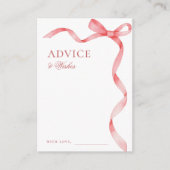 Roze Lint Bow Advies en Wensen Vrijgezellenfeest Informatiekaartje (Voorkant)