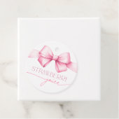 Roze Lint Bow Vrijgezellenfeest Mimosa Bar Labels (In situ)