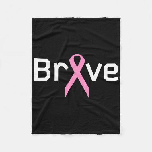 Roze Lint Brave Worlds Kanker Overlevende Onderste Fleece Deken (Voorkant)