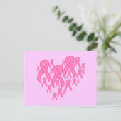 Roze lint briefkaart (Staand voorkant)