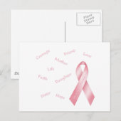 Roze lint briefkaart (Voorkant / Achterkant)