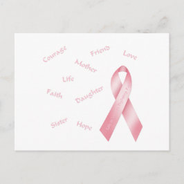 Roze lint briefkaart