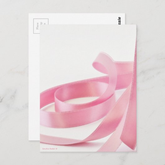 Roze lint briefkaart (Voorkant / Achterkant)