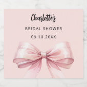 Roze lint Bruidsdouche Sparkling Wijnetiket (Enkel label)