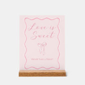 Roze lint bruidsfeest Love is Sweet cadeautje Acryl Bord (Voorkant)