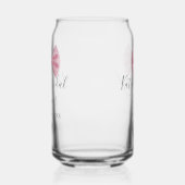 Roze lint bruidsfeest naam datum pastel stijlvol t blikvorm glas (Links)