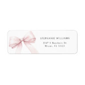 Roze lint bruidsfeest retouradres etiket (Voorkant)