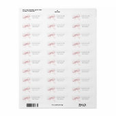 Roze lint bruidsfeest retouradres etiket (Full Sheet)