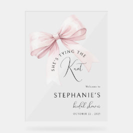 Roze lint bruidsfeest verwelkoming acryl bord