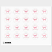 Roze lint bruidsmeisjes bruiloft ronde sticker (Vel)