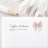 Roze lint bruiloft adressering etiket (Insitu)