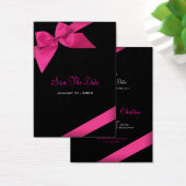 Roze lint bruiloft Bewaar de datum MiniCard Visitekaartje (Bureau)