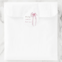 Roze Lint Bruiloft Bridal Shower Bedankje