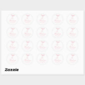Roze lint bruiloft bruidsshower bedankje cadeau ronde sticker (Vel)