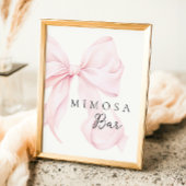 Roze Lint Bruiloft Feest Tafel Sign Poster