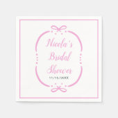 Roze lint bruiloft feestje servet (Voorkant)