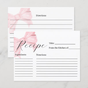 Roze Lint Bruiloft Receptkaart Briefkaart