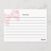 Roze Lint Bruiloft Receptkaart Briefkaart (Achterkant)