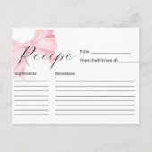Roze Lint Bruiloft Receptkaart Briefkaart (Voorkant)