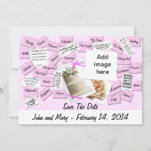 Roze lint, bruiloft save the date (Voorkant)