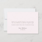 Roze Lint Bruiloftfeest Bedankkaart (Achterkant)