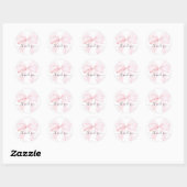 Roze Lint Bruiloftfeest Ronde Sticker (Vel)