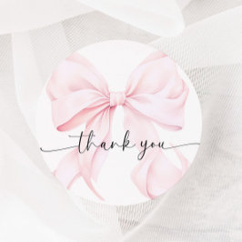 Roze Lint Bruiloftfeest Ronde Sticker