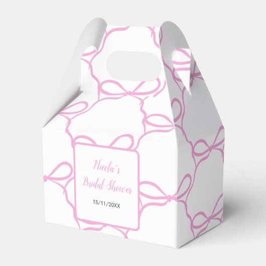 Roze Lint Bruiloftsborrel Bedankdoosjes (Voorkant Zijde)