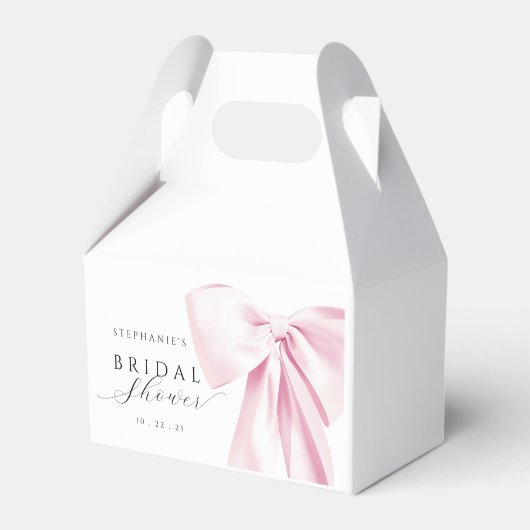 Roze Lint Bruiloftsborrel Bedankdoosjes (Voorkant Zijde)