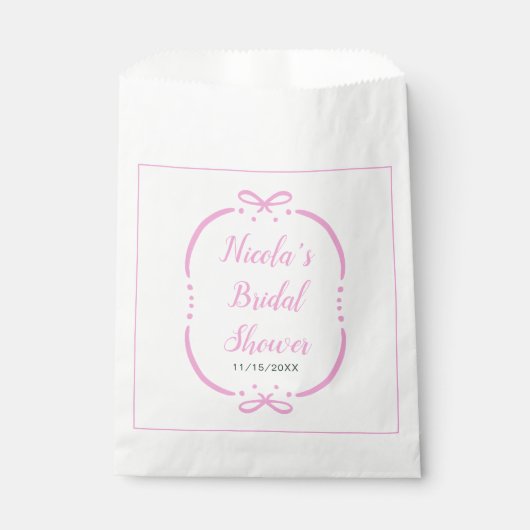 Roze Lint Bruiloftsborrel Bedankzakje (Voorkant)