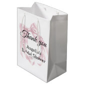 Roze lint bruiloftsborrel medium cadeauzakje (Achterkant Gekanteld)