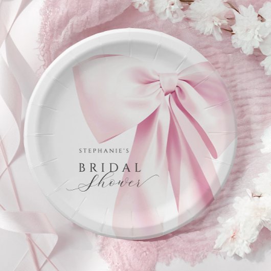 Roze Lint Bruiloftsborrel Papieren Bordje