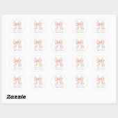 Roze Lint Bruiloftsborrel Ronde Sticker (Vel)